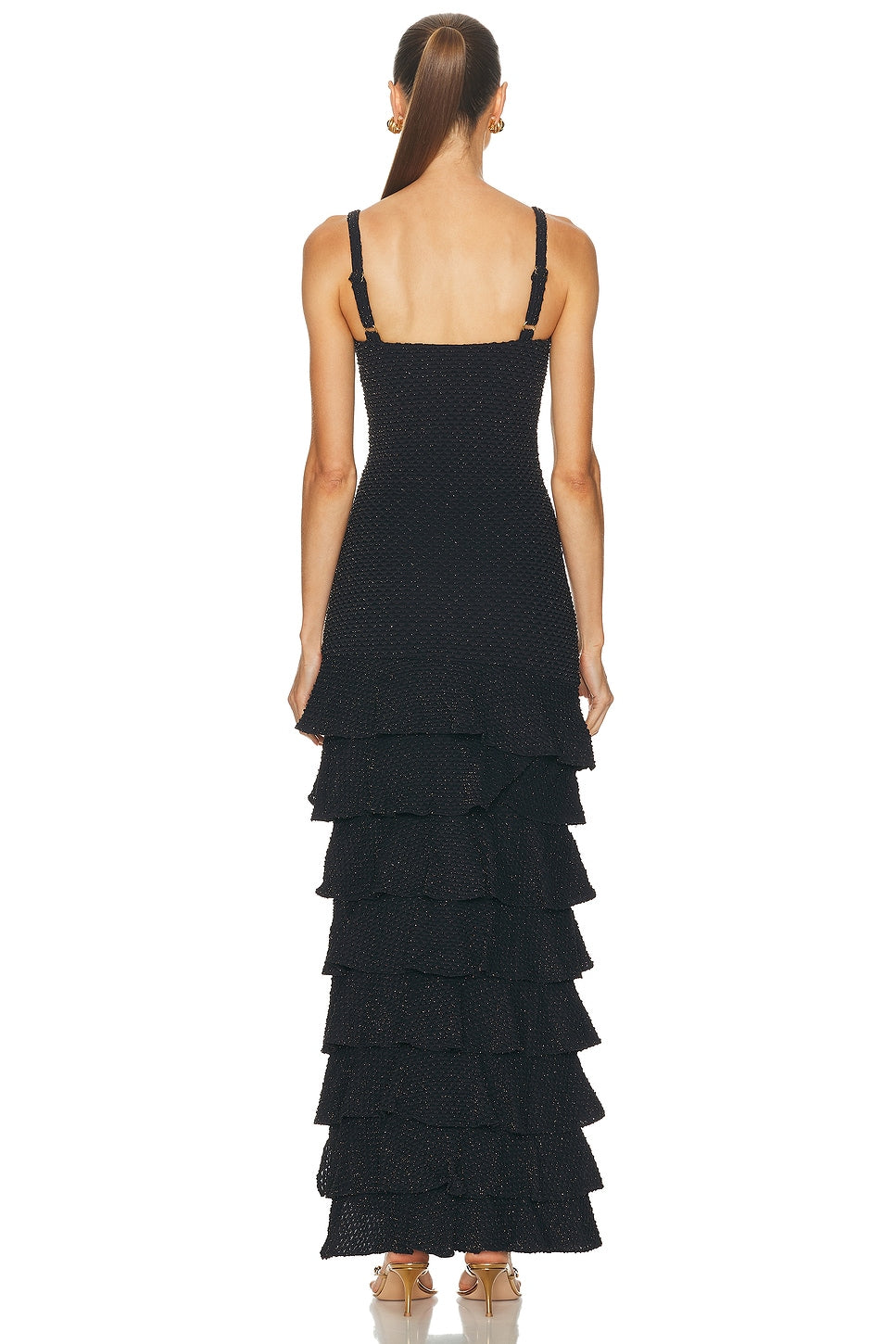 GAVEA MESH FLUTTER MIDI DRESS