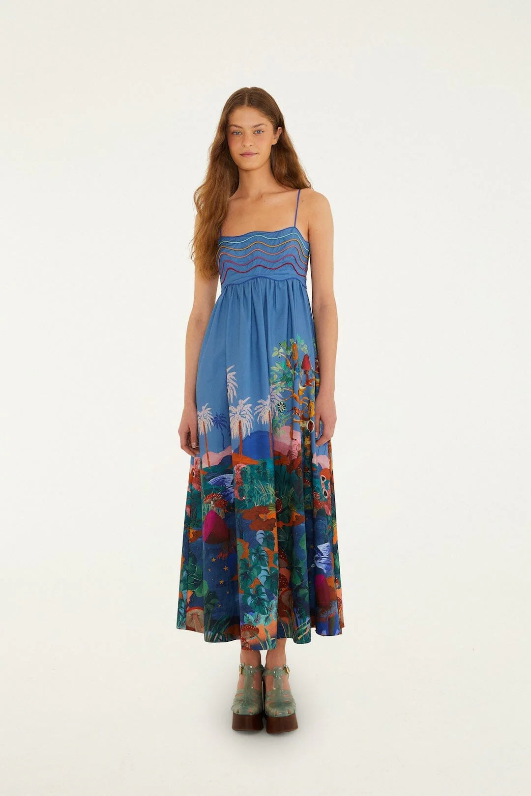 Multicolor Dream Landscape Maxi Dress