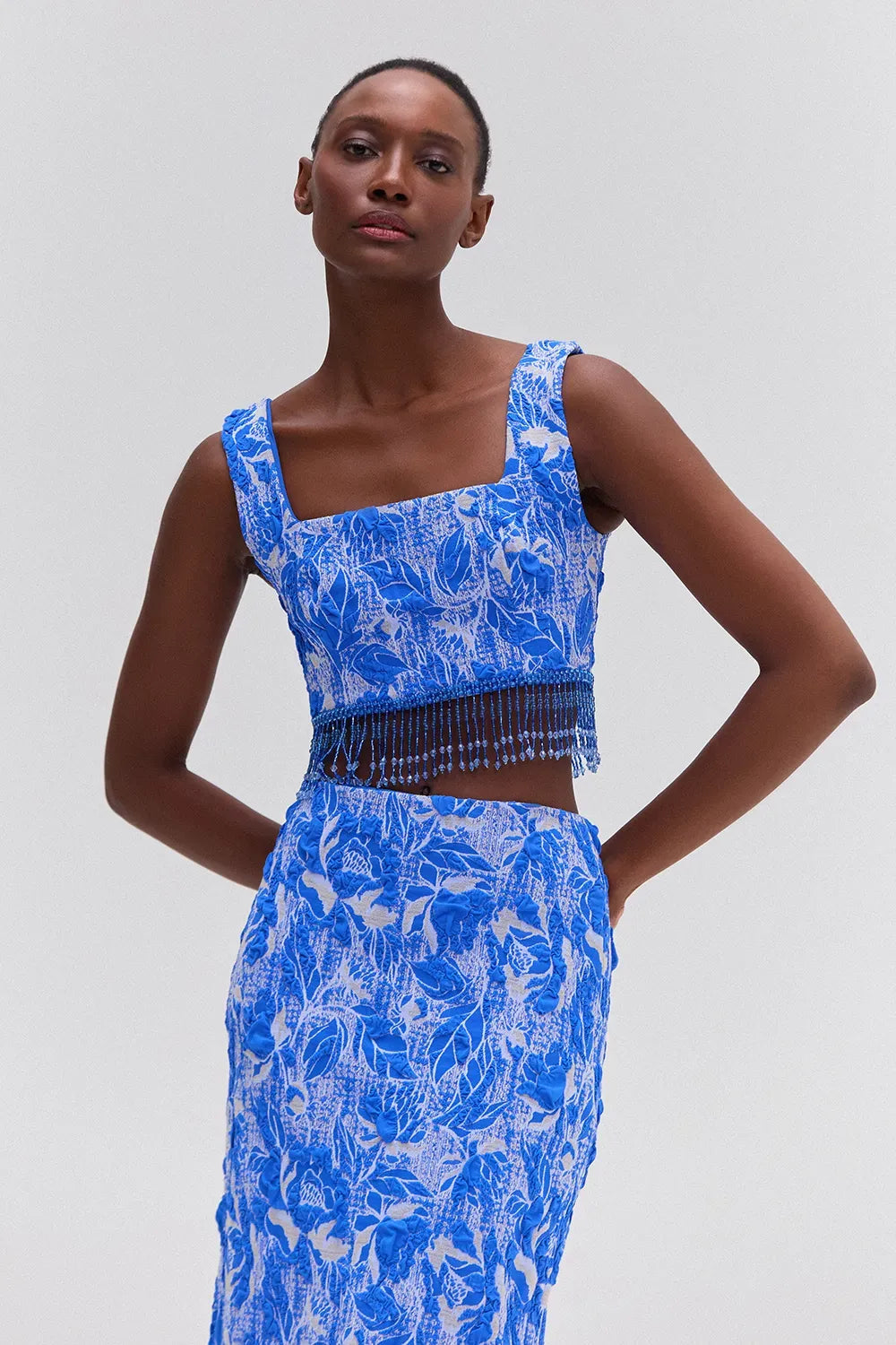 STRETCH JACQUARD BEADED SET