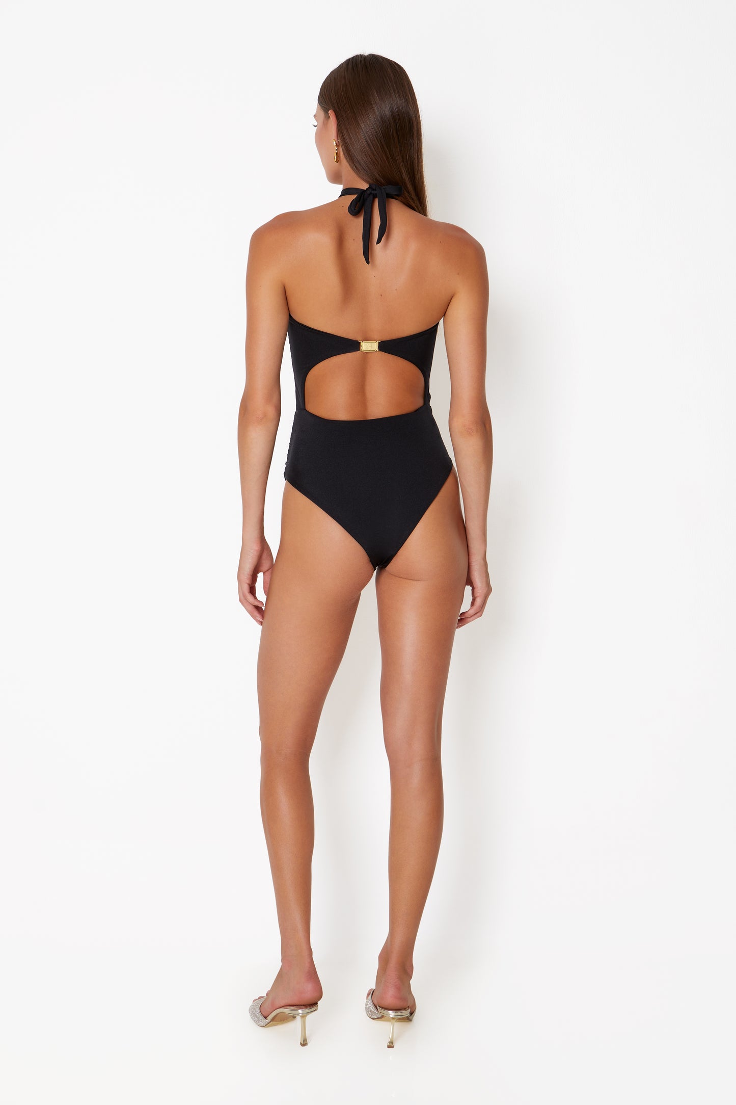 DIAMOND HEART CUT OUT SWIMSUIT & COUPE SKIRT SET