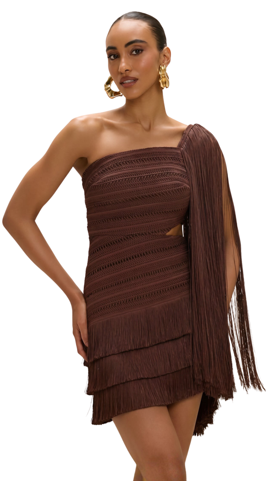 LILA FRINGE MINI DRESS