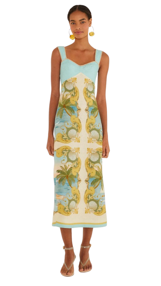 Multicolor Royal Sea Maxi Dress