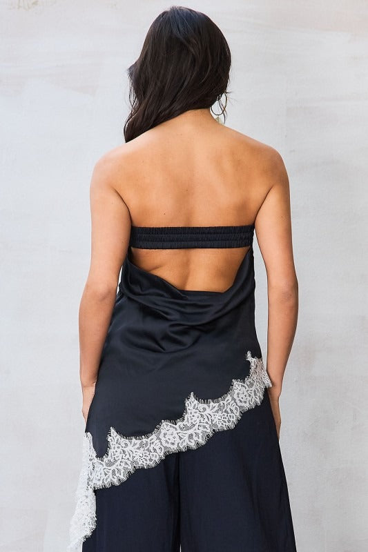 Noir Lace Drape Top