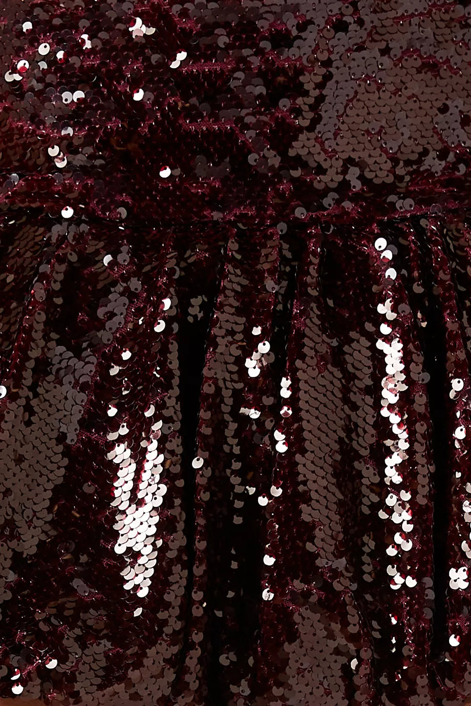 SEQUIN DROP WAIST SKIRT (RUNWAY)-BURGUNDY