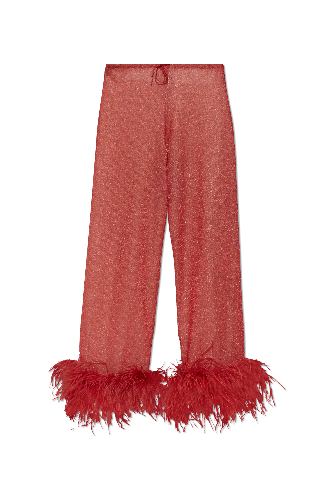 LUMIÈRE PLUMAGE SLIM SHIRT & PANTS SET -Coral