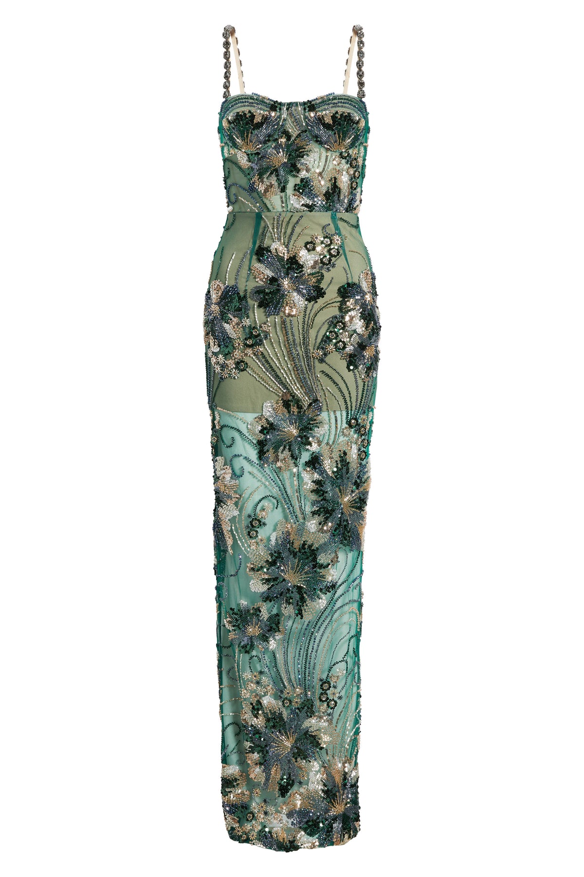 Column Gown- Green