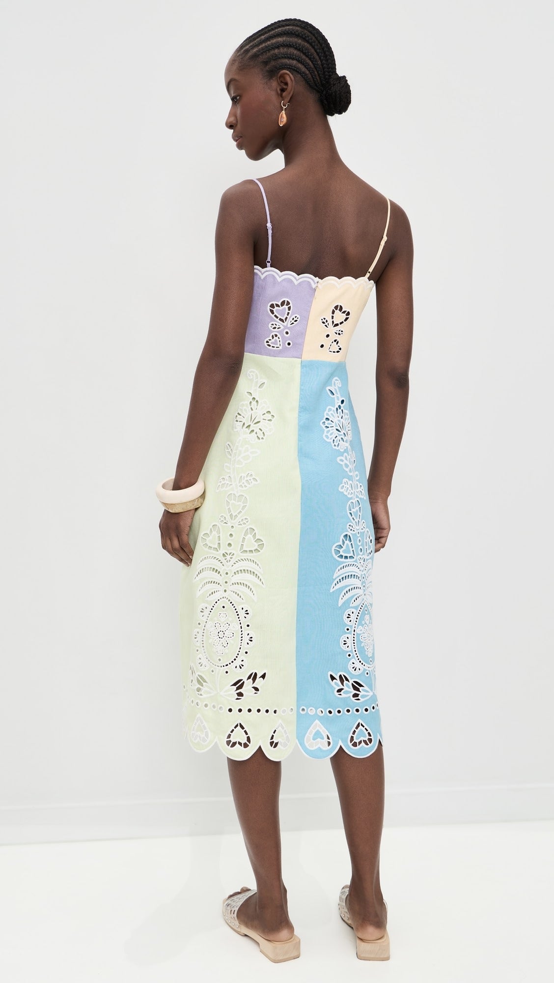 Multicolor Embroidered Midi Dress