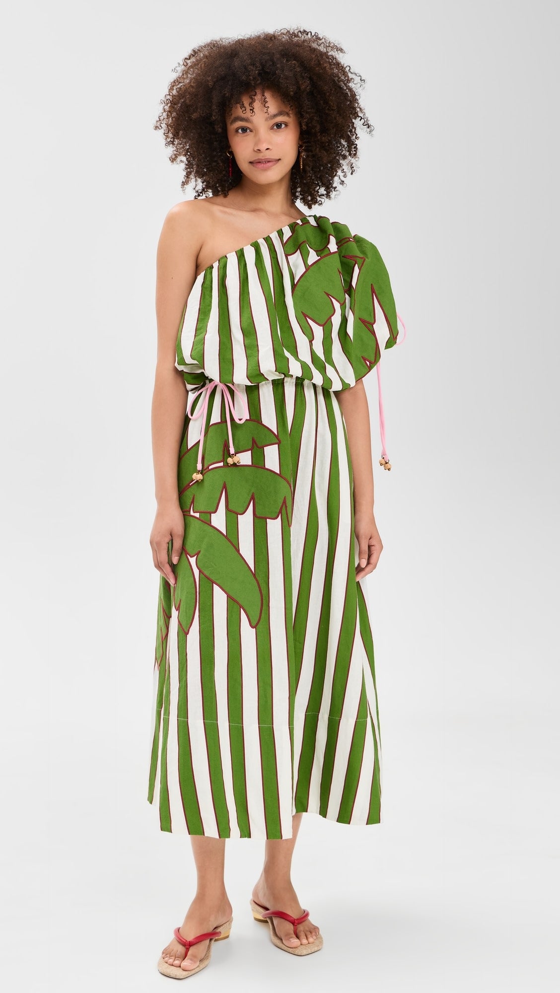 Off-White One-Shoulder Midi Dress