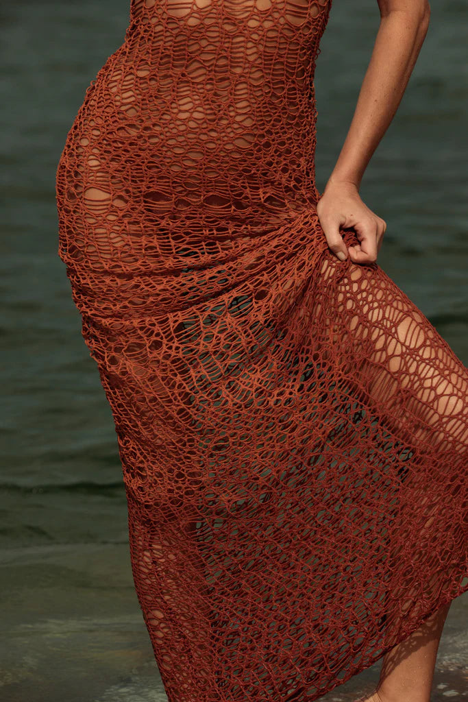 Trancoso Long Dress Cognac