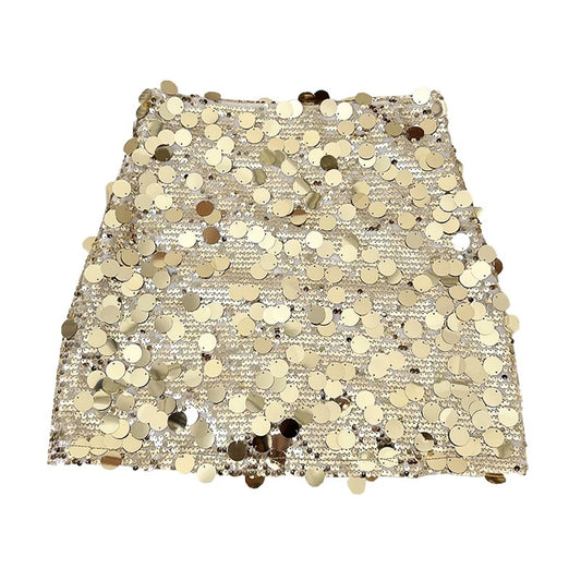 Sequin Skirt-Gold