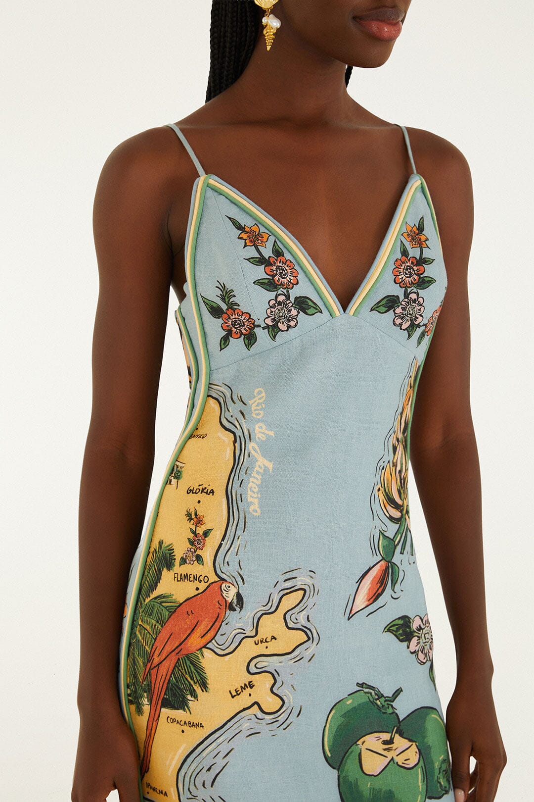 Blue Beaches Path Ballon Mini Dress