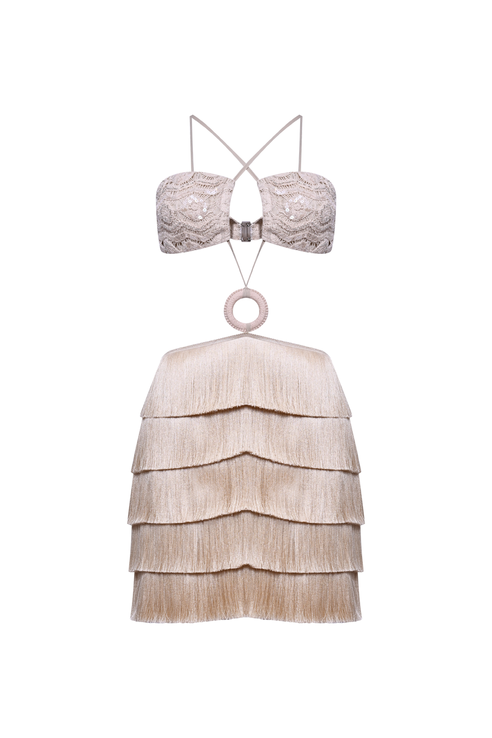 CROCHET BLOOM CUT OUT MINI DRESS X CAMILA COHELO