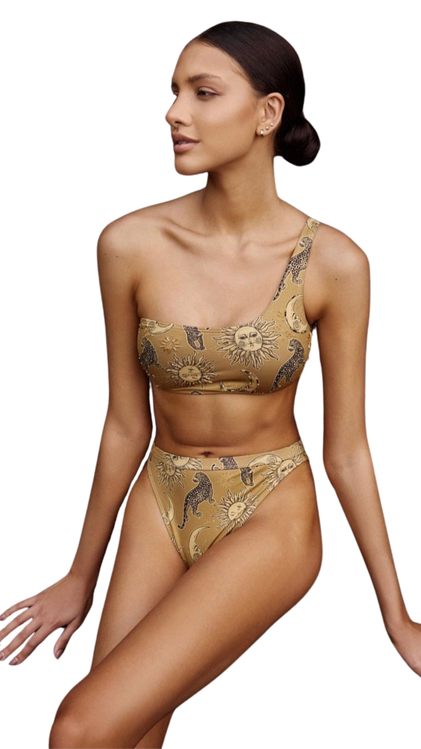 Constellation one shoulder Bikini - Gold