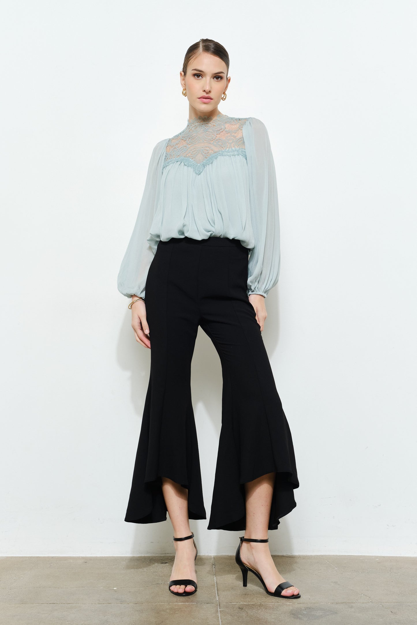 Celeste Lace High-Neck Blouse