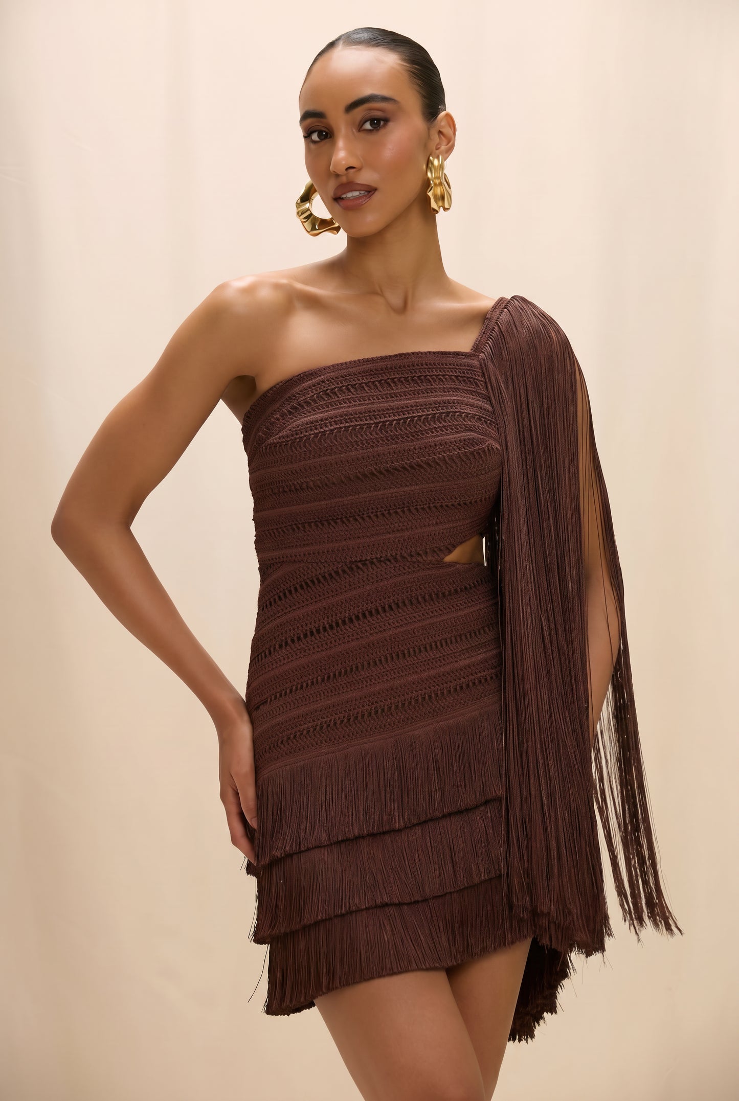 LILA FRINGE MINI DRESS