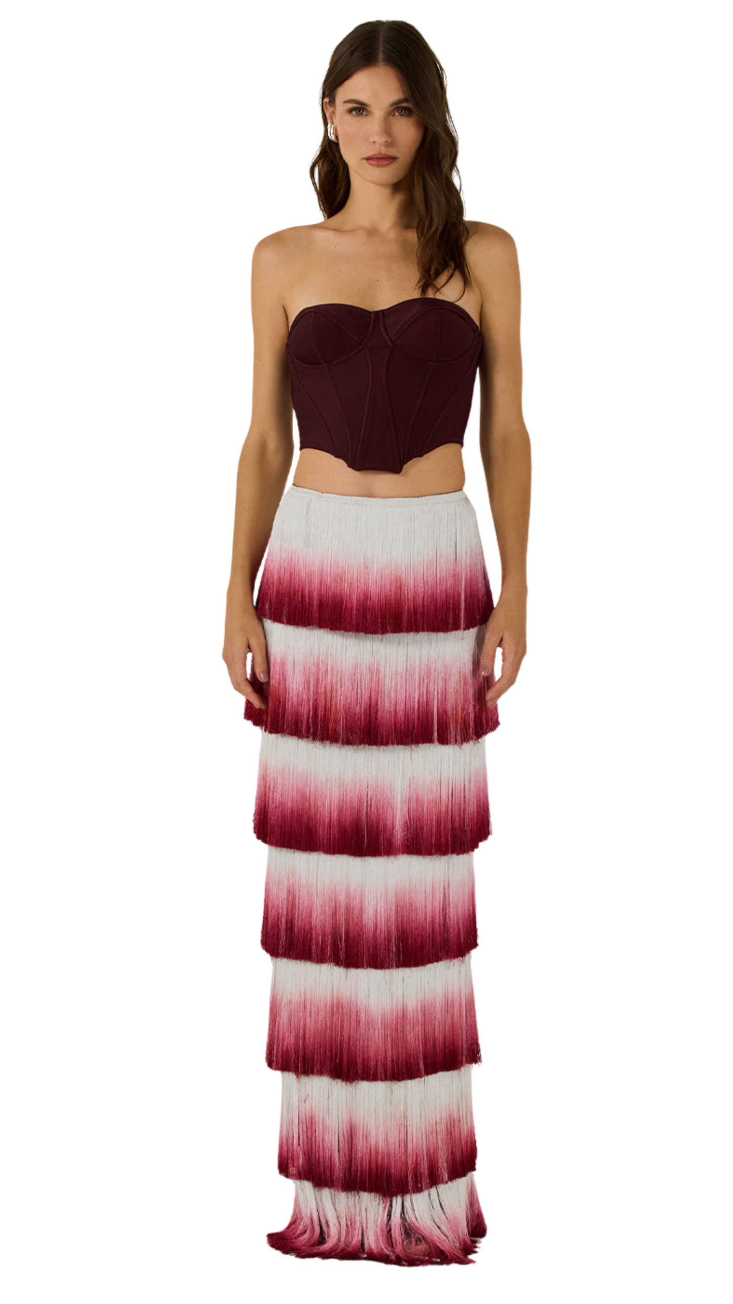 FRINGE MAXI SKIRT SET (RUNWAY)