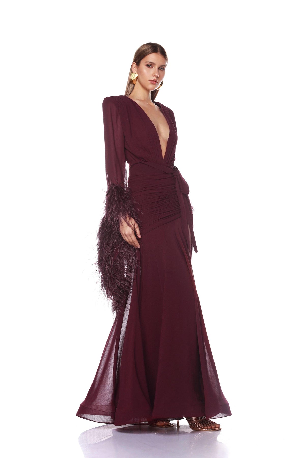 Geisha Maxi Dress - Burgundy