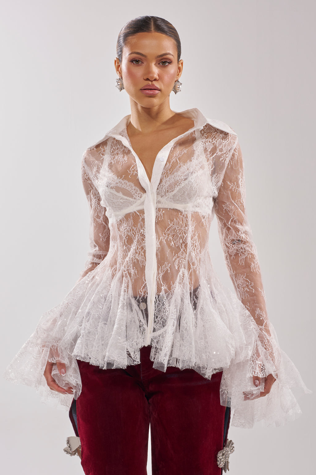 Kinda Lace Shirt-White