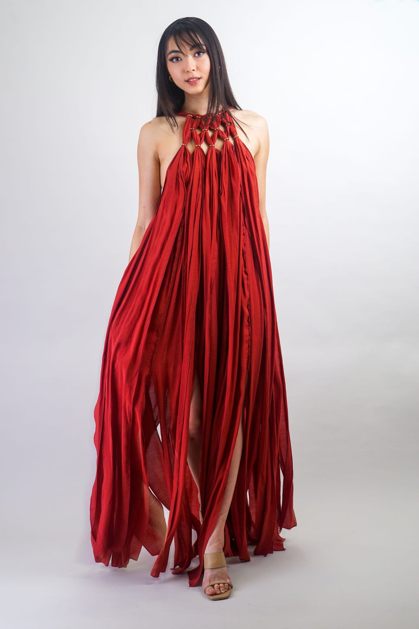 Scarlet Cascade Gown