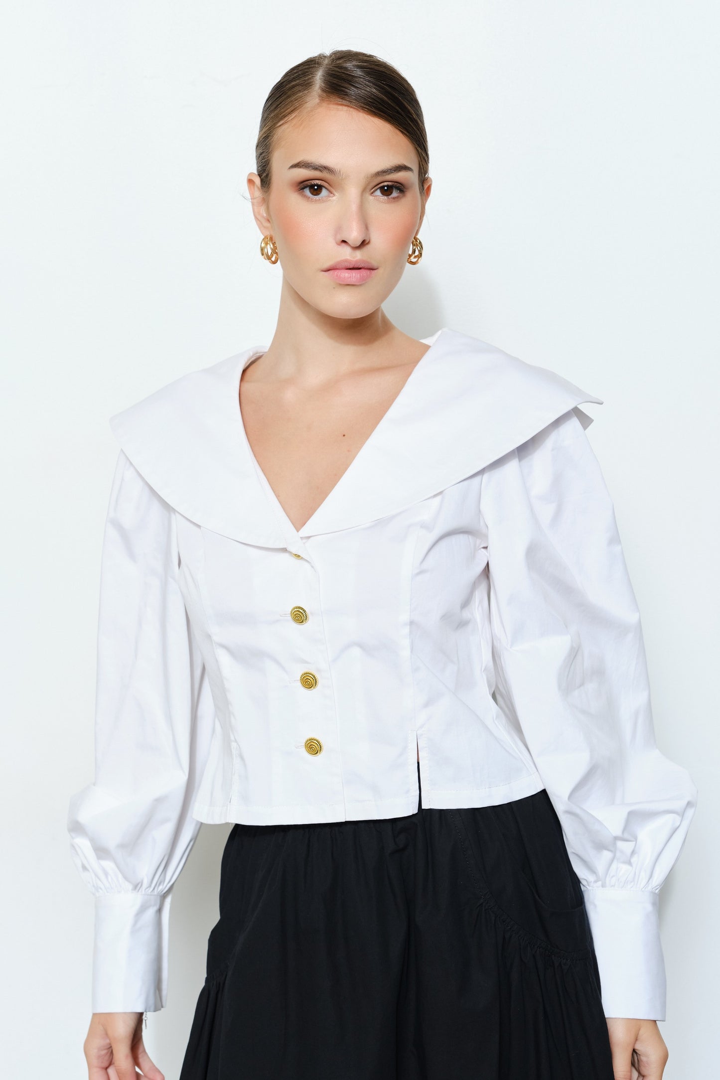 Sailor Collar Cotton Blouse