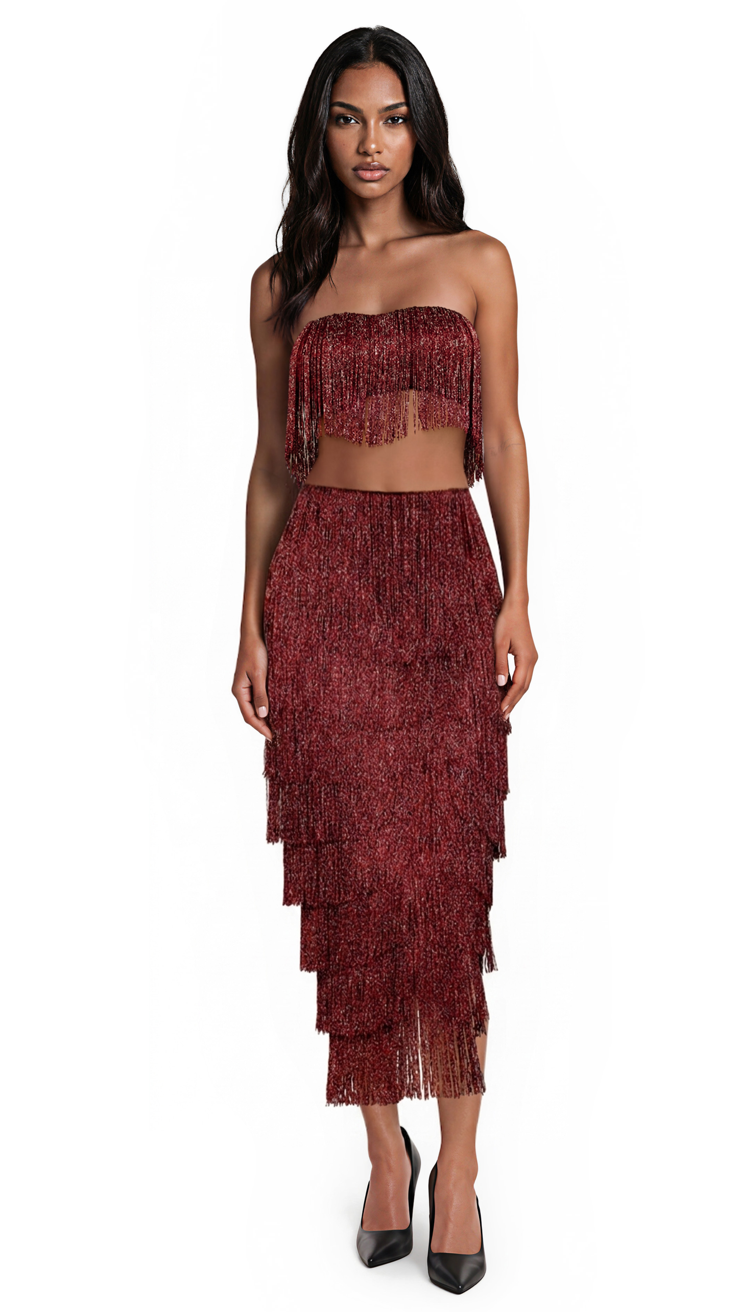 Fringe Two-Piece Set-Ruby