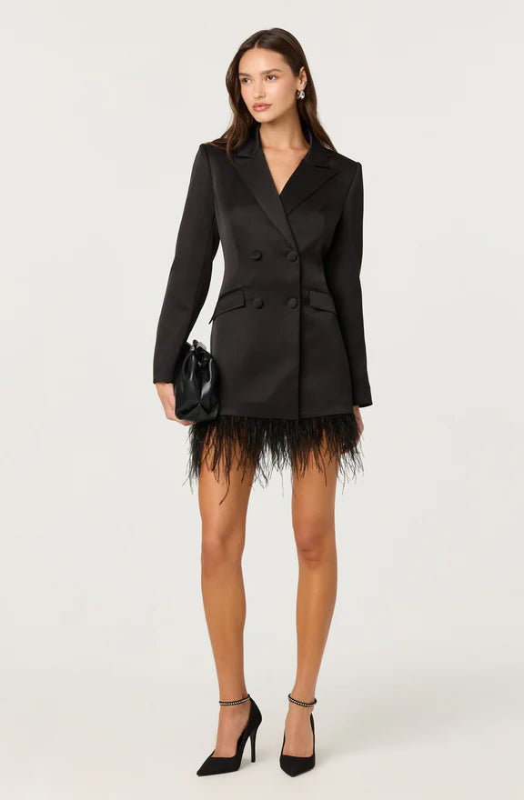 Breonna Feather Trim Blazer Dress