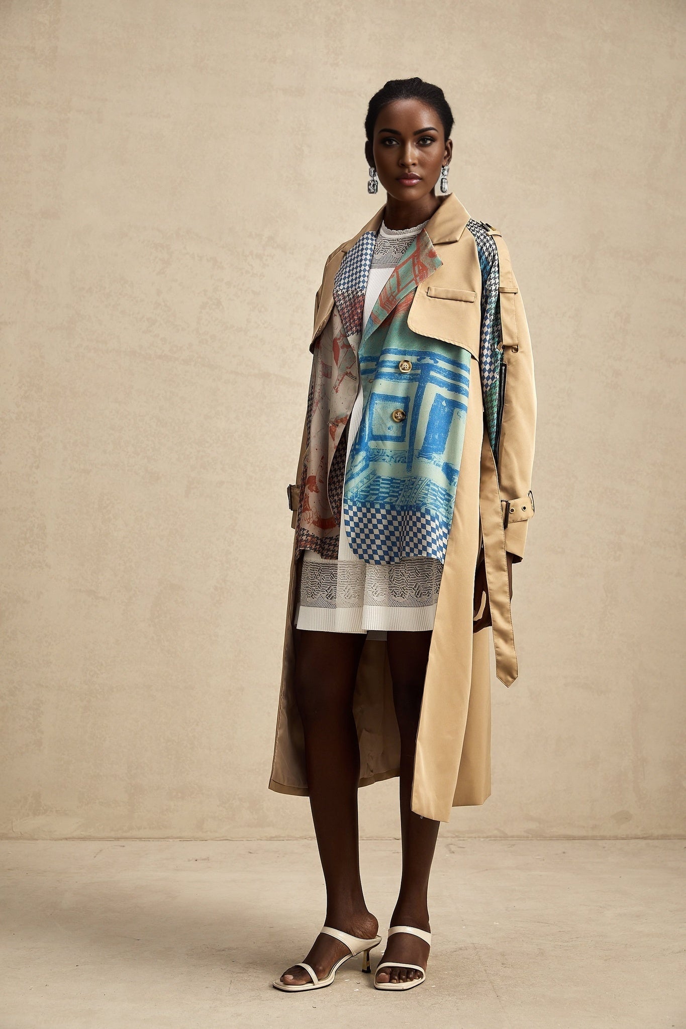 Patchwork Trench Coat