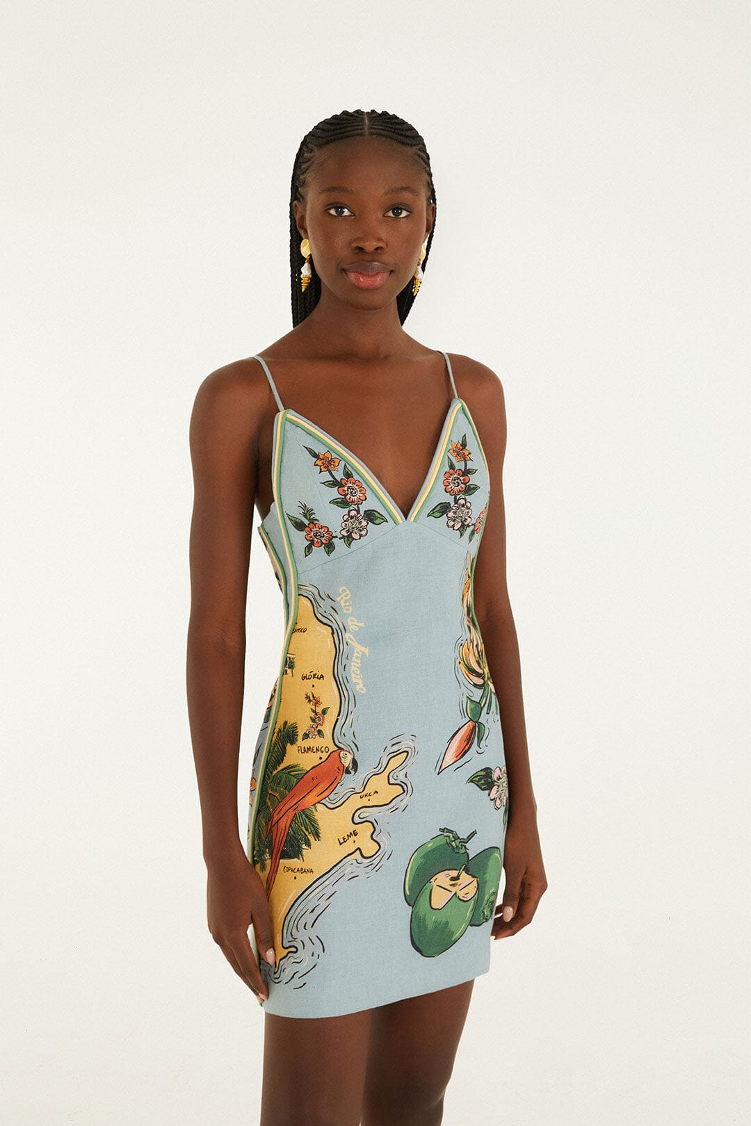 Blue Beaches Path Ballon Mini Dress