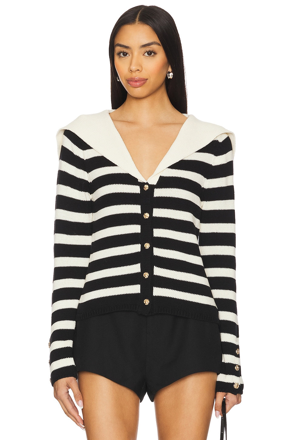 Analissa Stripe Sailor Collar Cardigan