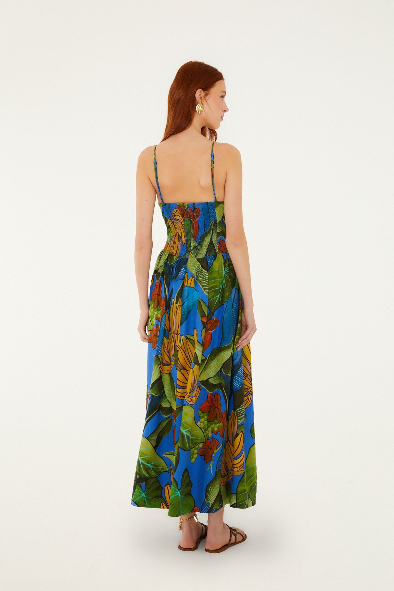 Blue Banana Grapes 3d Bodice Sleeveless Maxi Dress