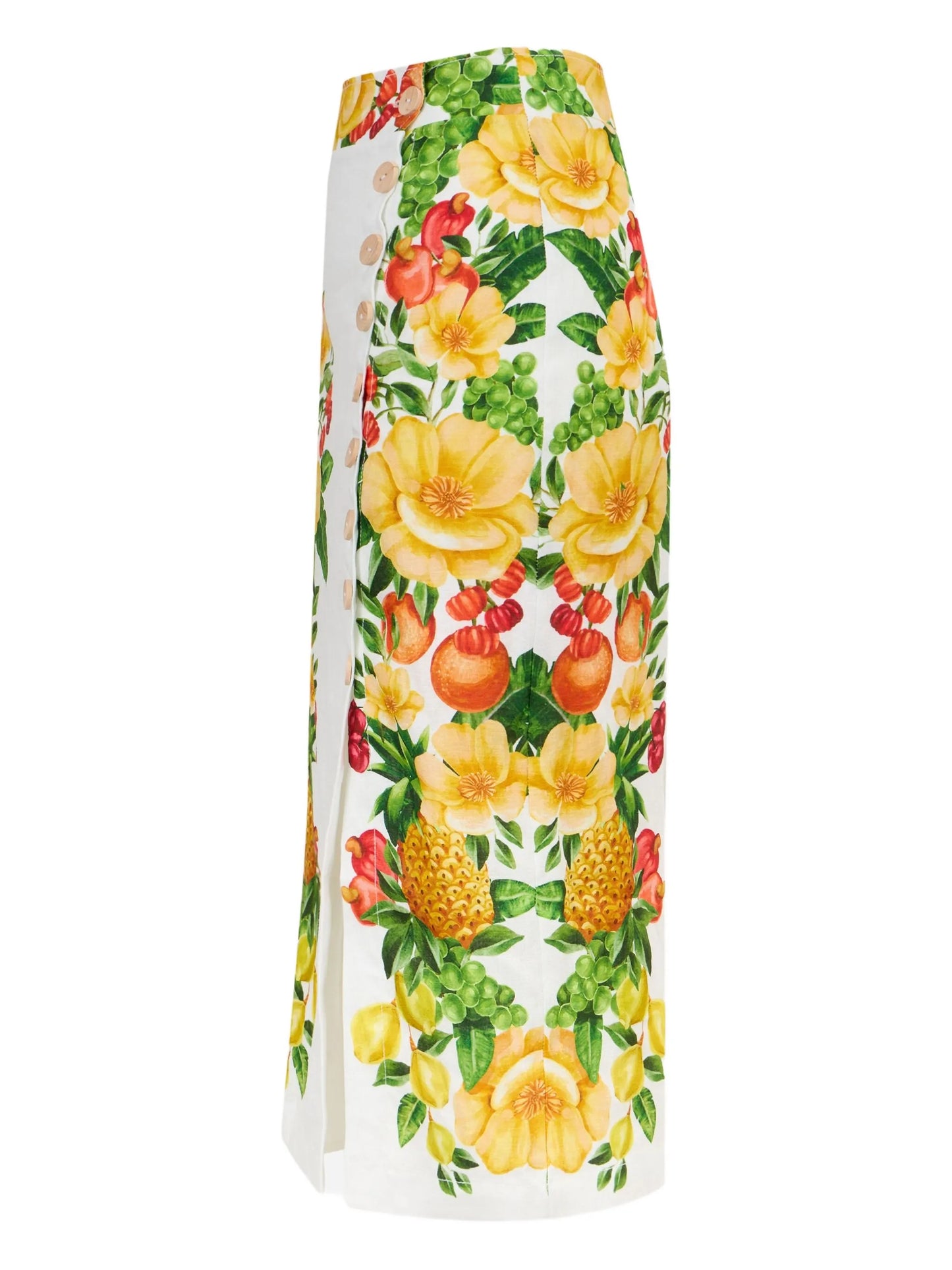 Off-White Picnic Flowers Midi Skirt