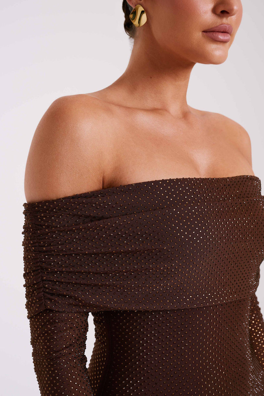 The Bronze Off-shoulder Gown