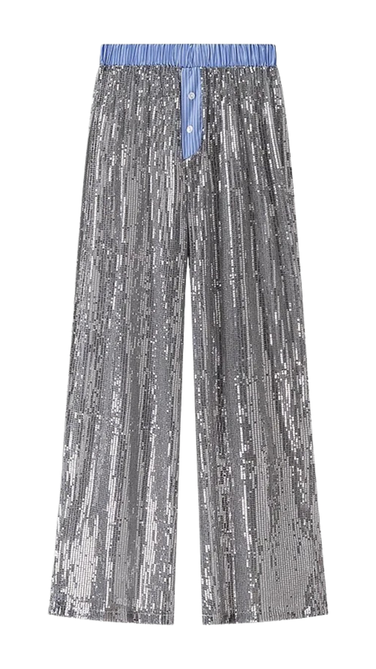 The Starlight Sequin Collared Pants