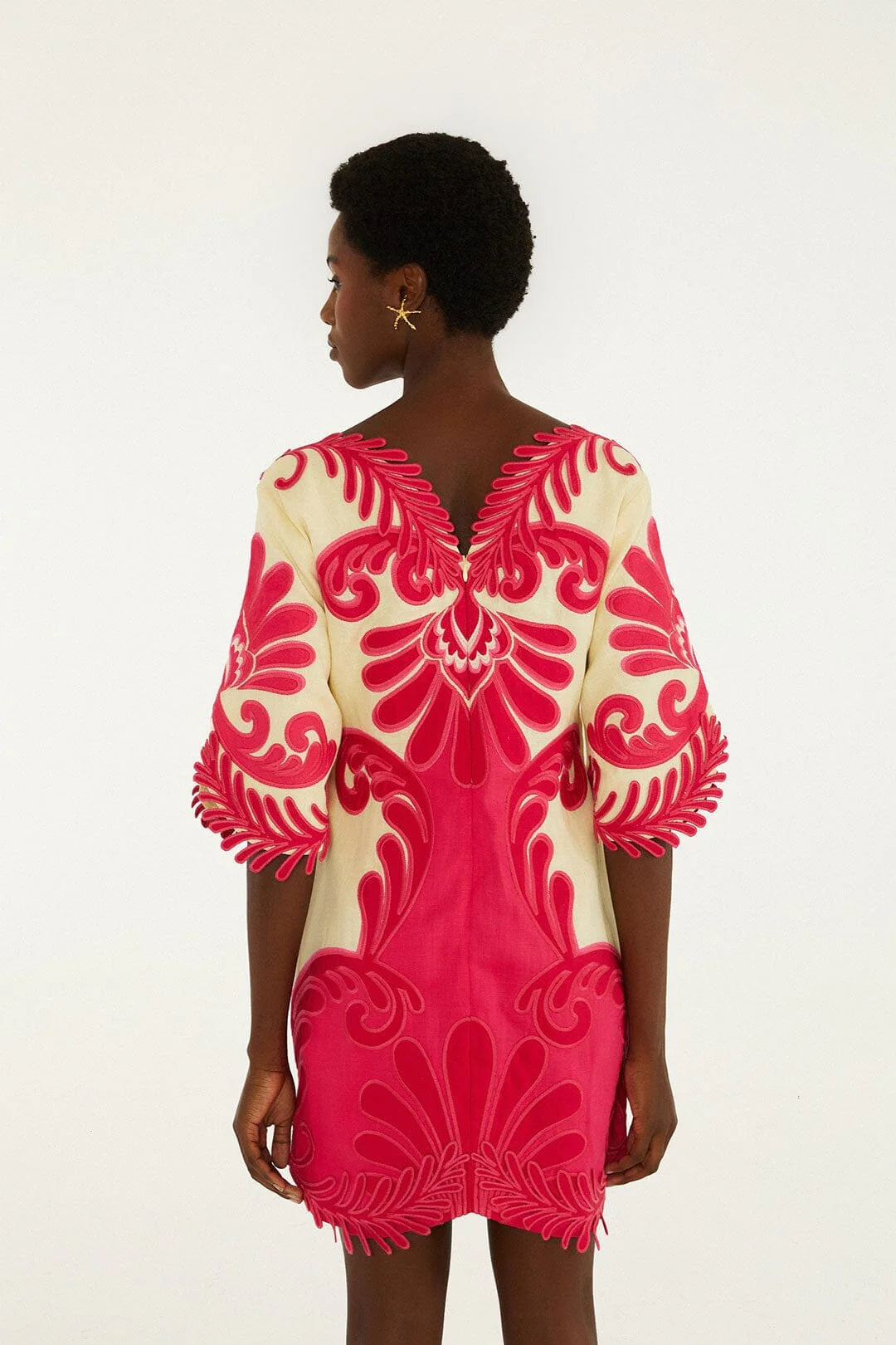 Spring Arabesc Embroidered Mini Dress