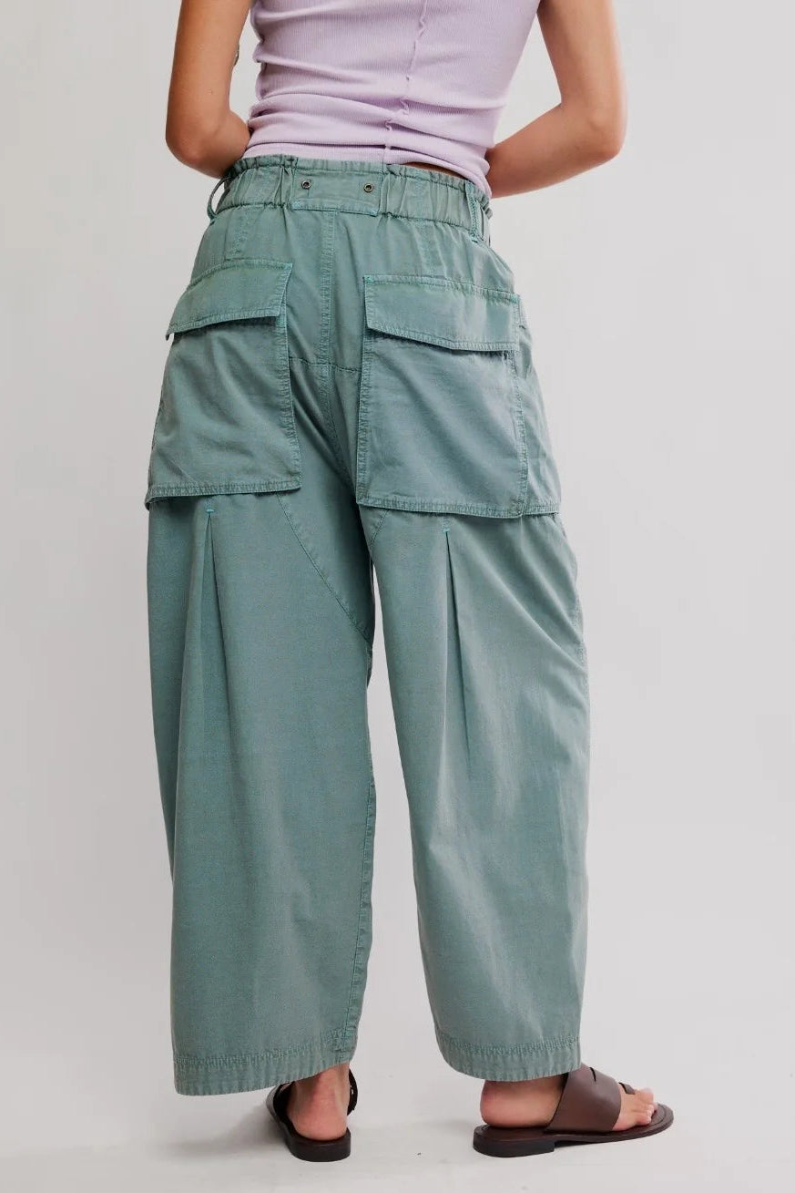 Costa Pull-On Harem Pants-Stormy Sea