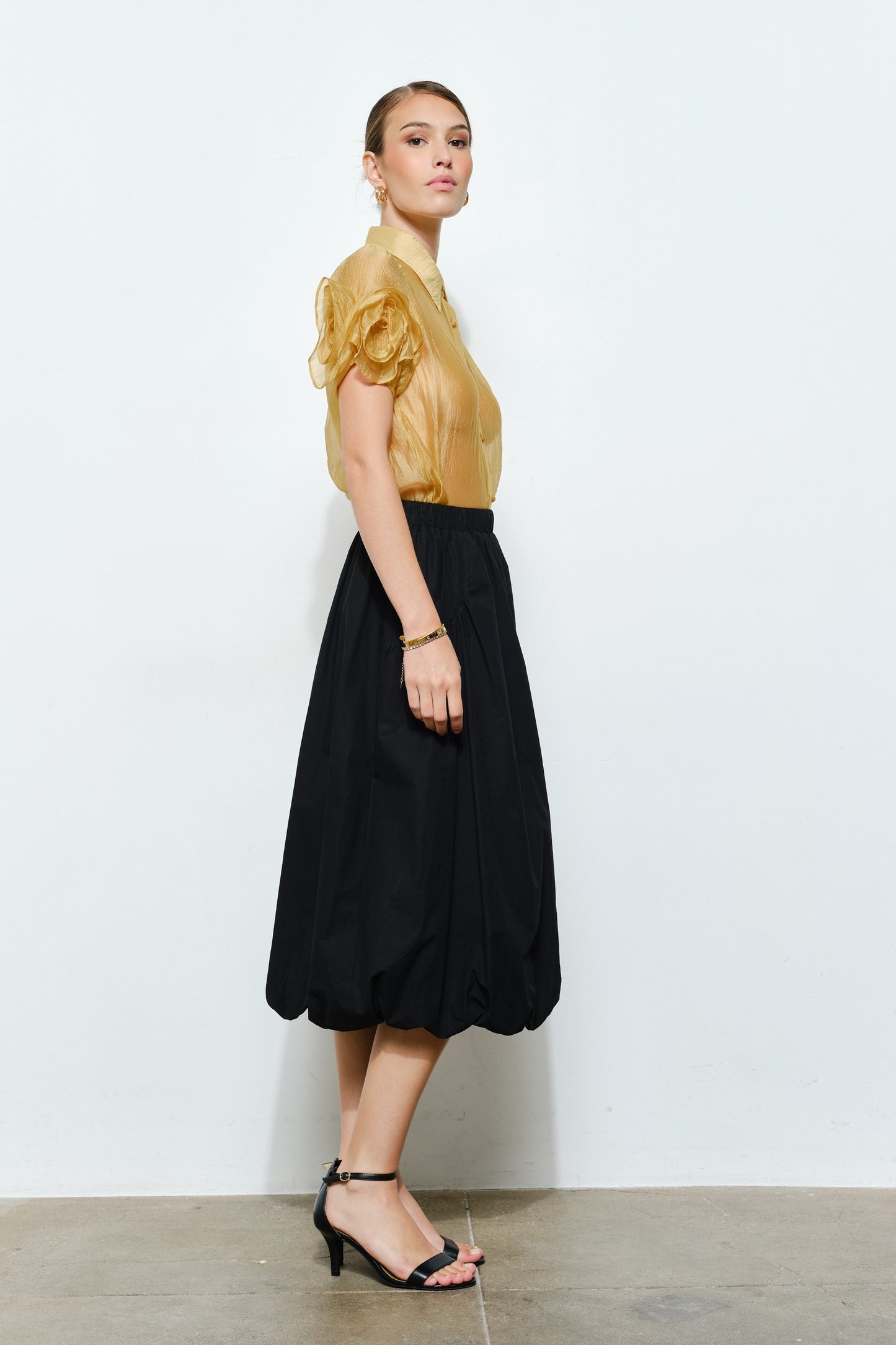 Golden Bloom Rosette Blouse