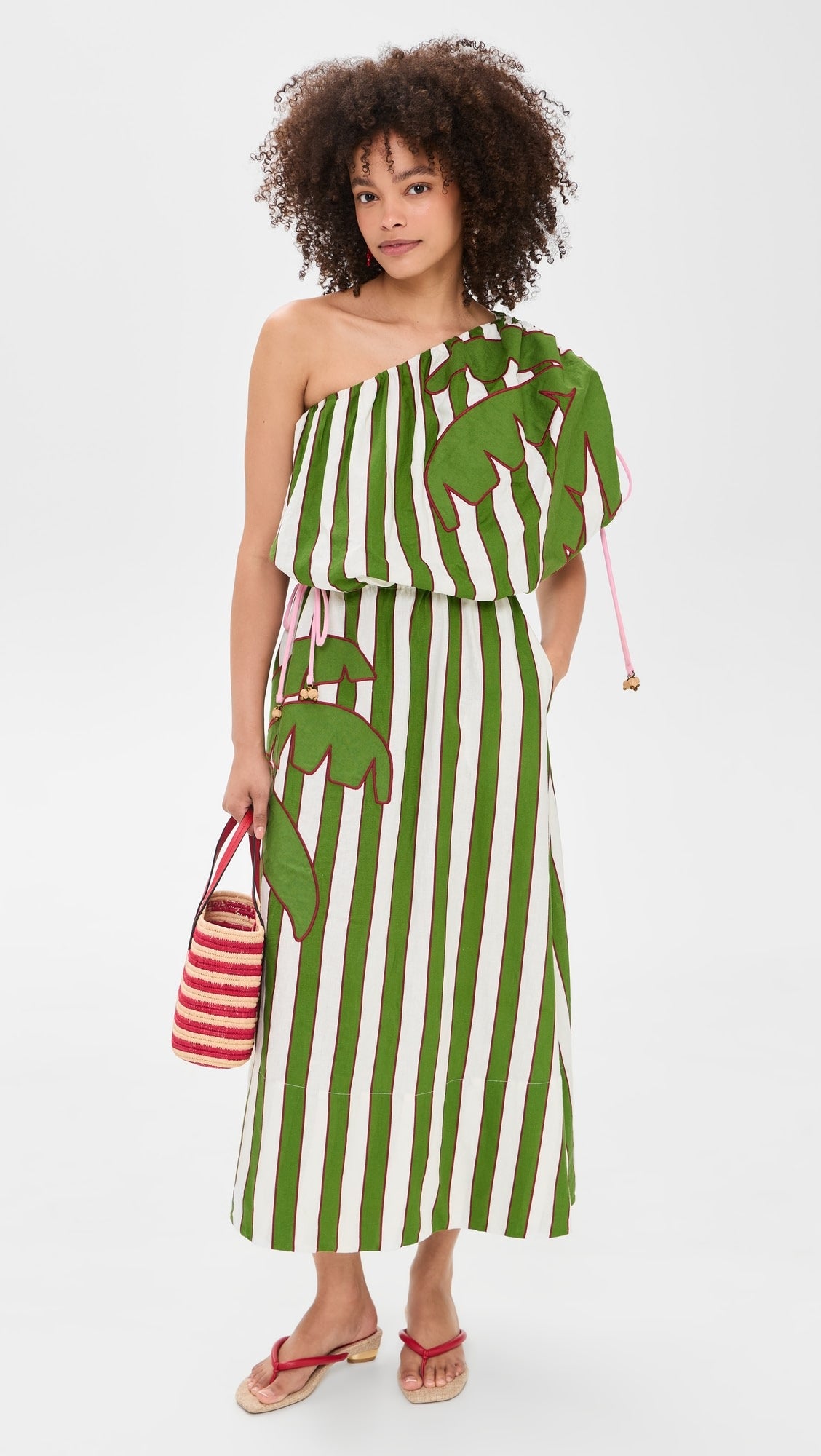 Off-White One-Shoulder Midi Dress