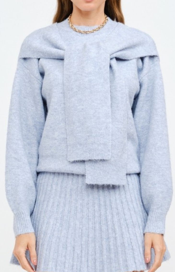 Powder Blue Structured Knit Sweater