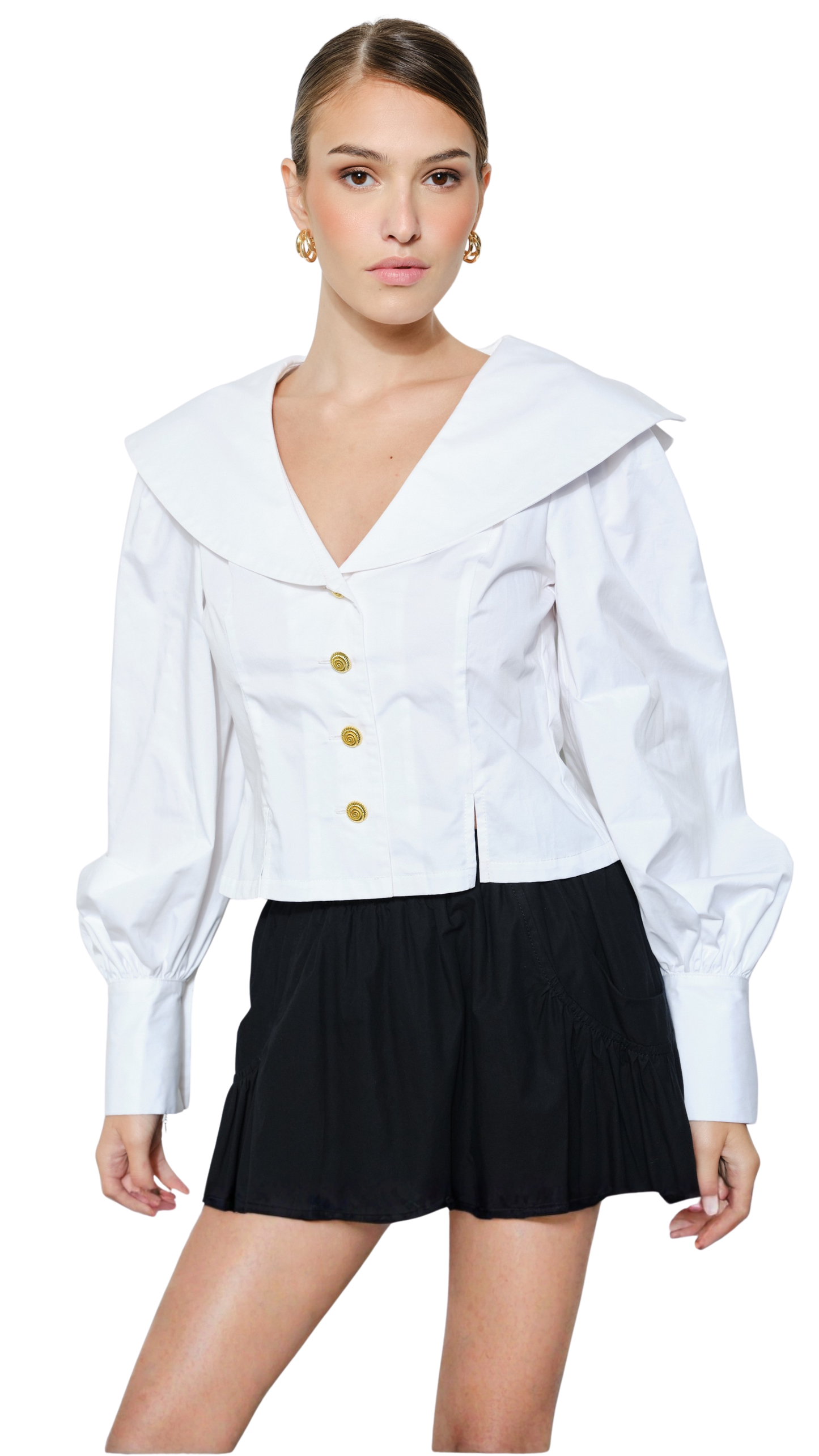 Sailor Collar Cotton Blouse