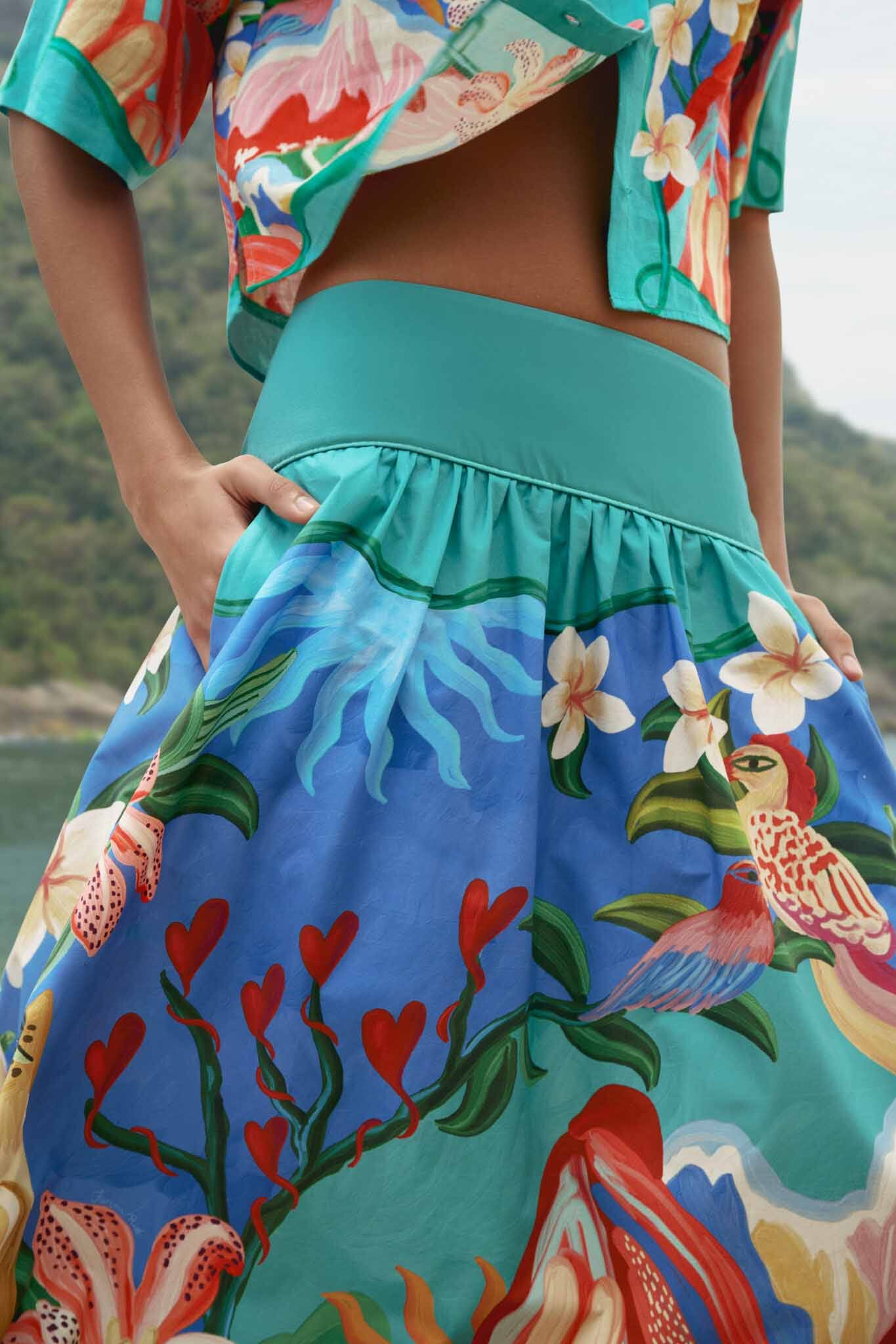 Multicolor Garden Of Life Skirt Set