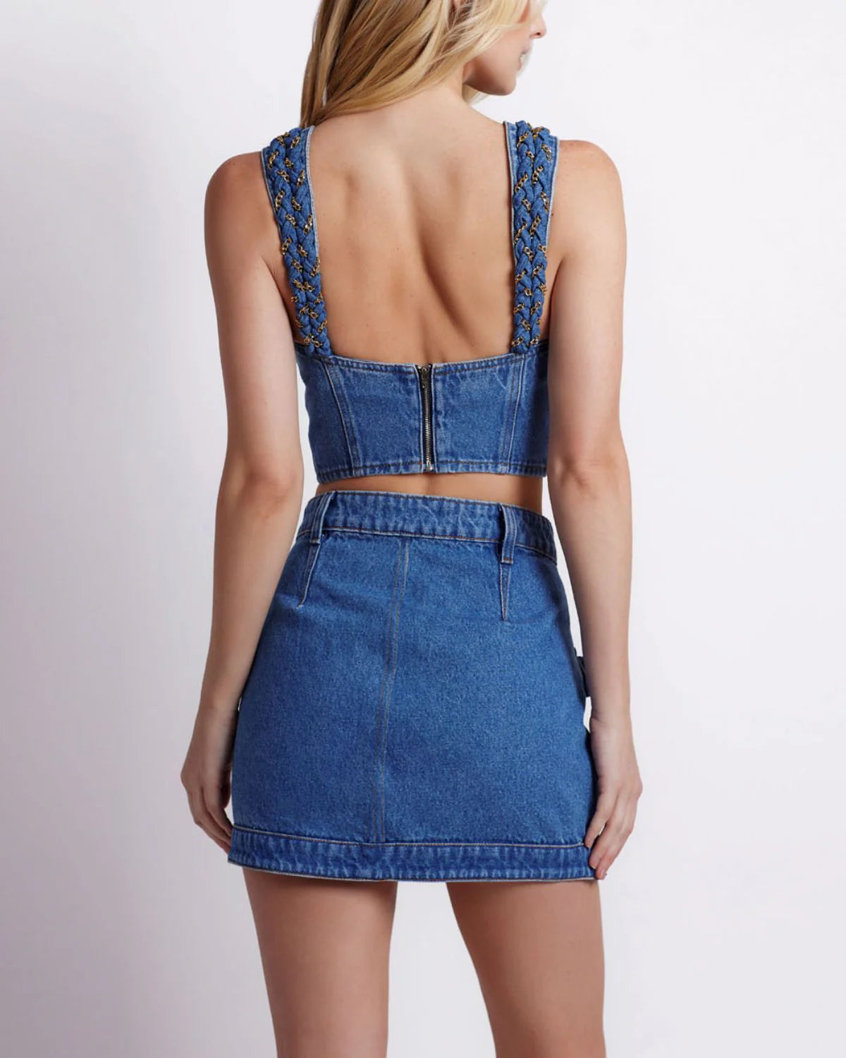BRAIDED DENIM SET