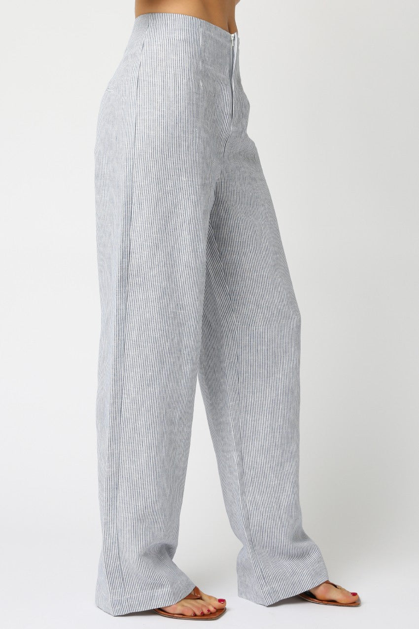 Zuni Linen Pants Set-Blue