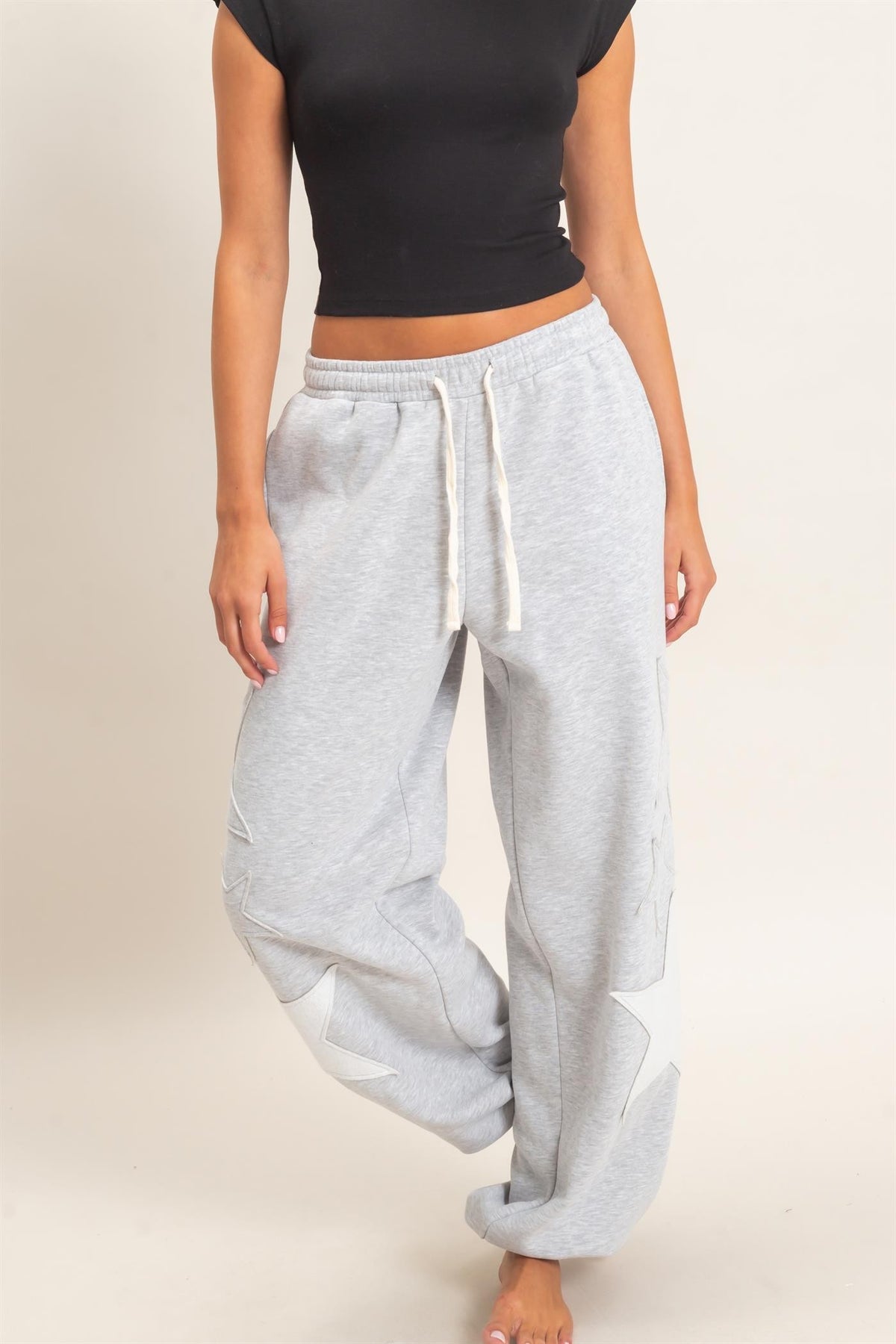 Varsity Star Sweat Set - Heather Gray