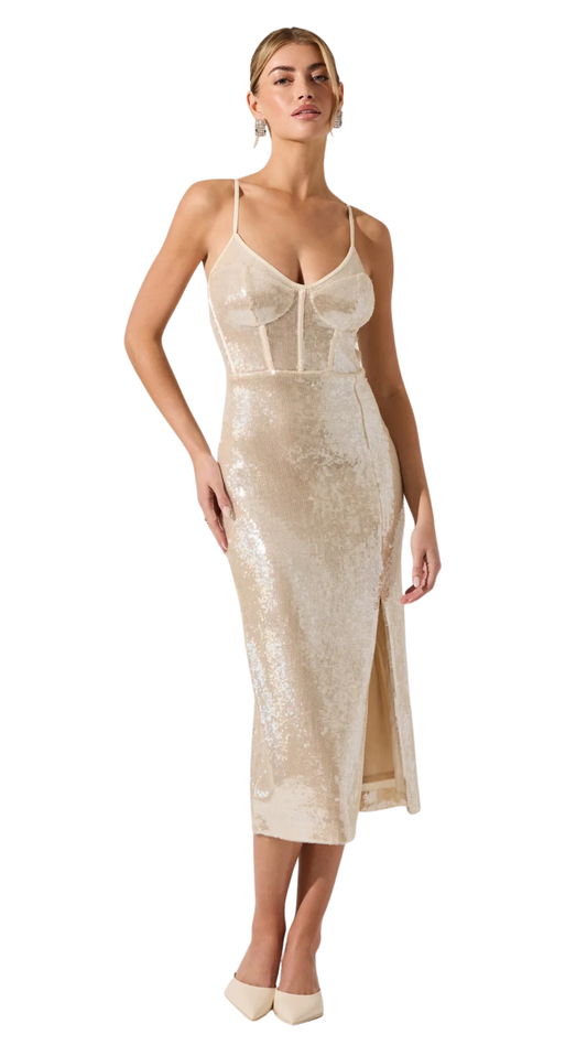 Liese Sequin Bustier Midi Dress