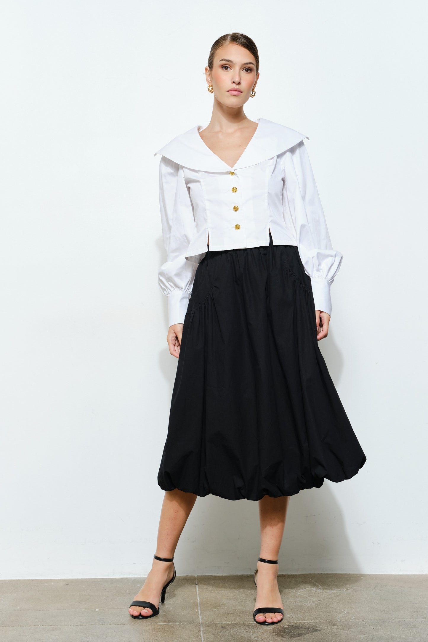 Sailor Collar Cotton Blouse