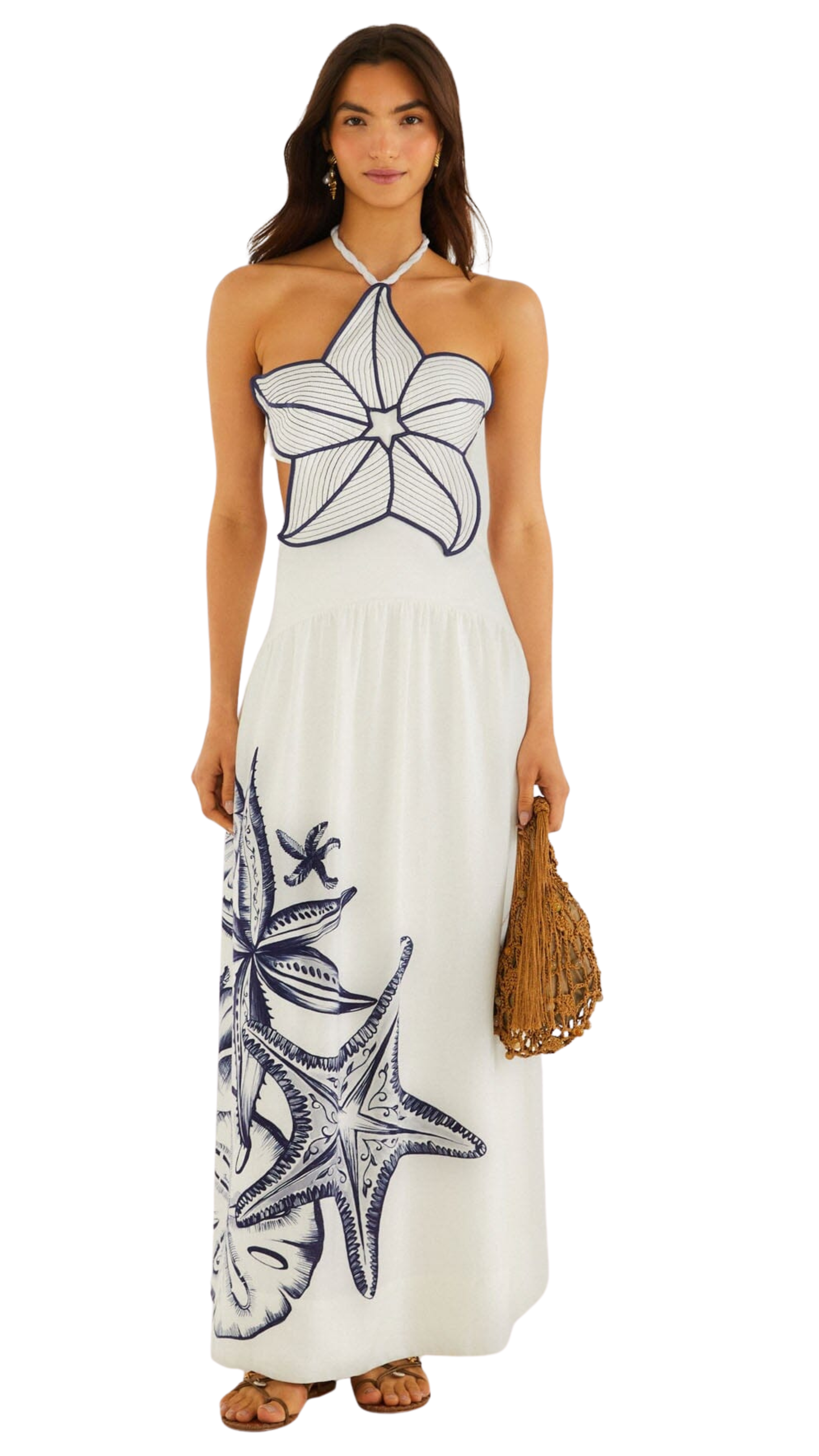 Off-White Coast Stars 3d Bodice Maxi Dress