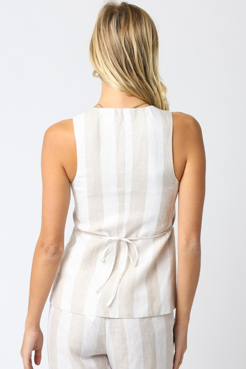 Zuni Linen Pants Set-Beige