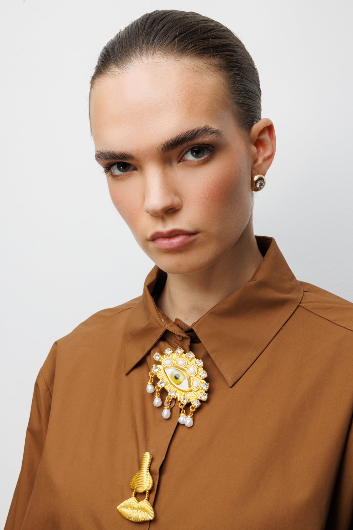 Soleil Statement Shirt – Caramel