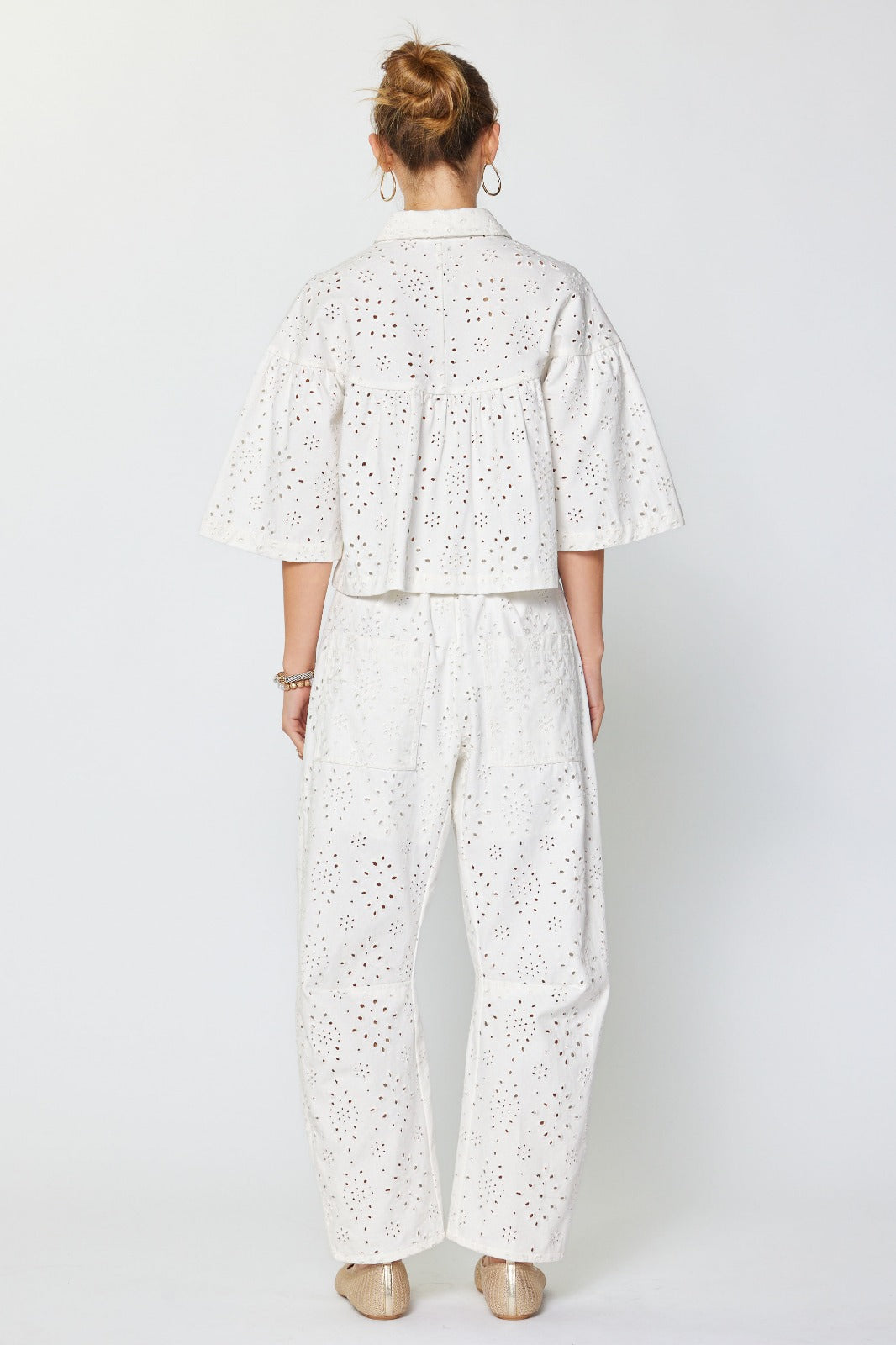 Blanc Broderie Denim Set