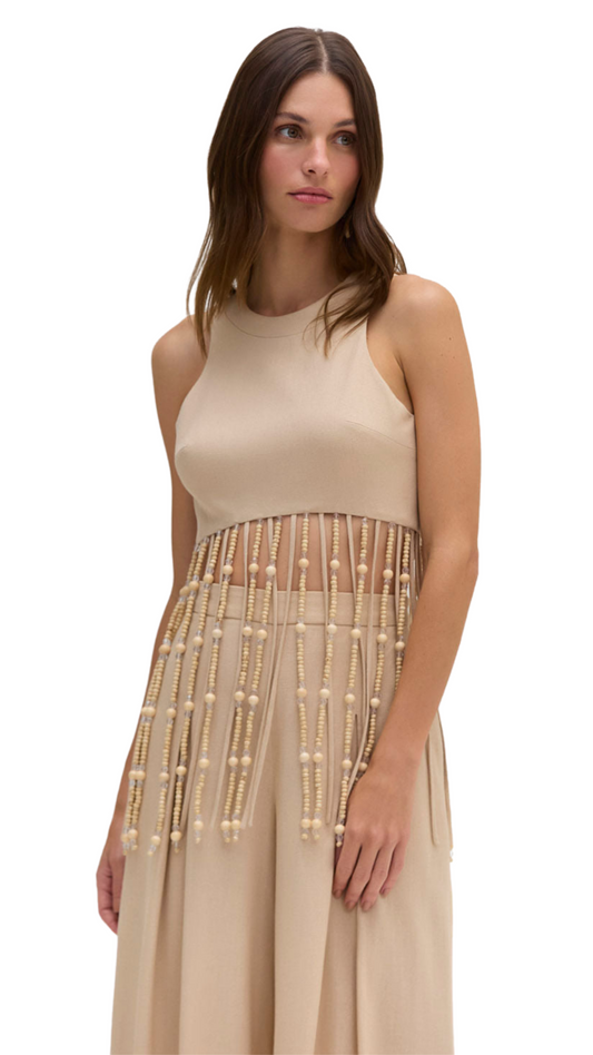 NATURE BEIGE CROPPED TOP
